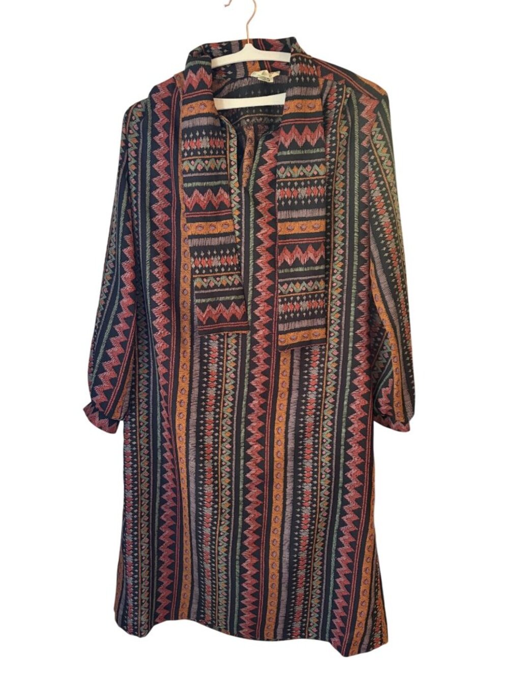 Carolin Muoti-Hovi Vintage Geometric Floral Tunic Dress Finland Size 40